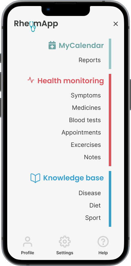 Rheumapp - Navigation